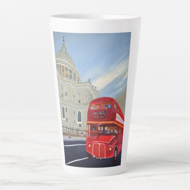 Café Latte Caneca latina de ônibus de Londres (Frente)