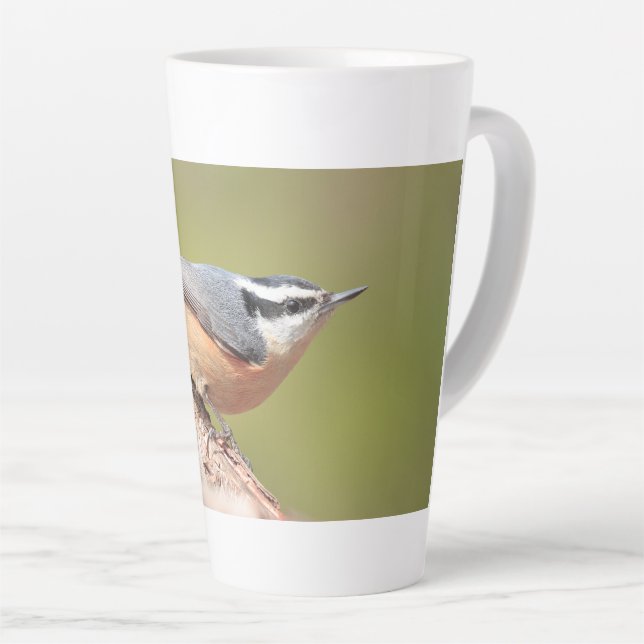 Café Latte caneca latta com foto de nuthatch bravo (Ângulo direito)