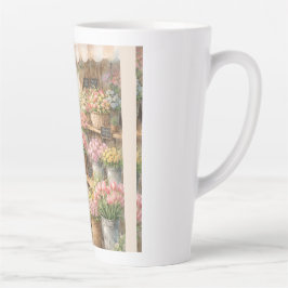 Café Latte Caneca Momentos Floridos – Menina na Loja de Flore