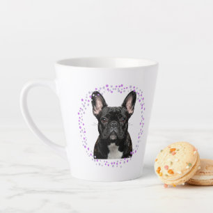 Café Latte Caneca personalizada de bulldog francês lavanda