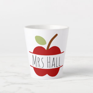 Café Latte Caneca personalizada de professor de maçã
