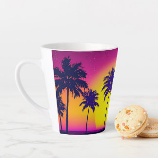 Café Latte Caneca Tropical Sunset com caneca latina de Palma