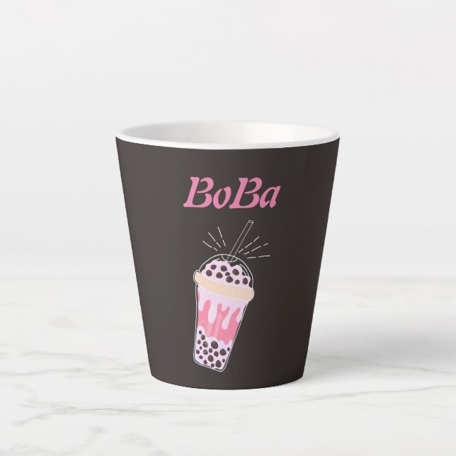 Café Latte chá boba chá de bolha caneca latina (Frente)