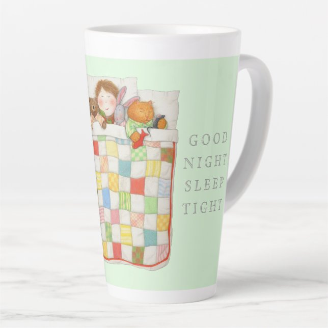Café Latte Cobertor ACONCHEGANTE Caneca de Cacau Alta - Verde (Ângulo direito)