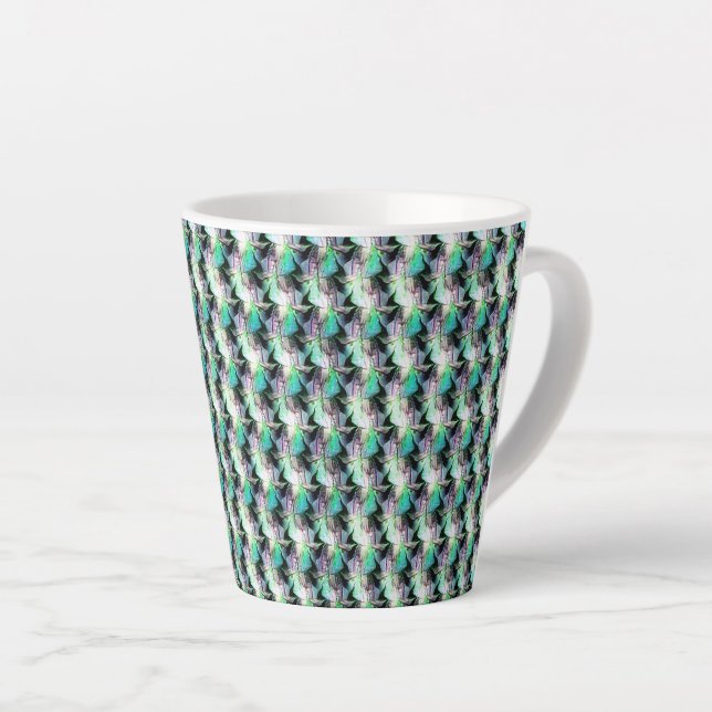 Café Latte Desenho de padrão digital abstrato 1221 - Caneca d (Ângulo direito)