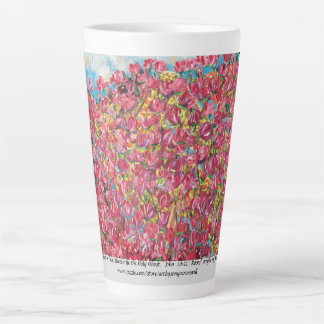 Café Latte "E Ele Assoprou Sobre Eles....Rosas" caneca de lat