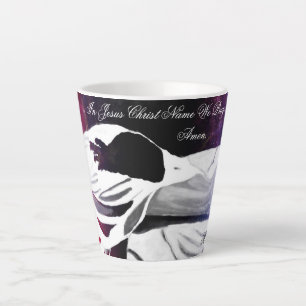 Café Latte Em Nome De Jesus Cristo, Rezamos Para Que A Caneca