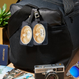 Café Latte Então Etiqueta de Bagagem de Viagem