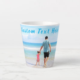 Café Latte Foto personalizada e Design de caneca de texto