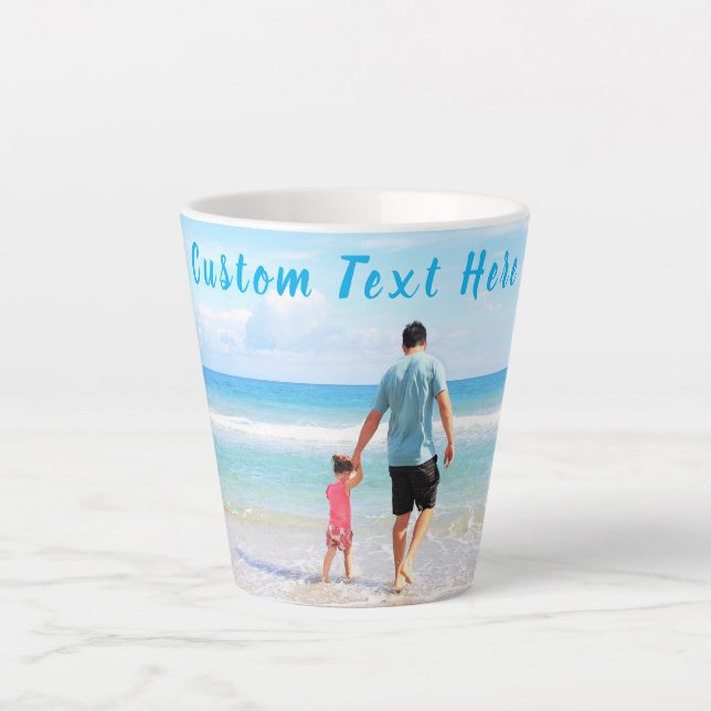 Café Latte Foto personalizada e Design de caneca de texto (Frente)