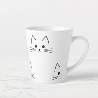 Café Latte Gato bonito, cara de caneca