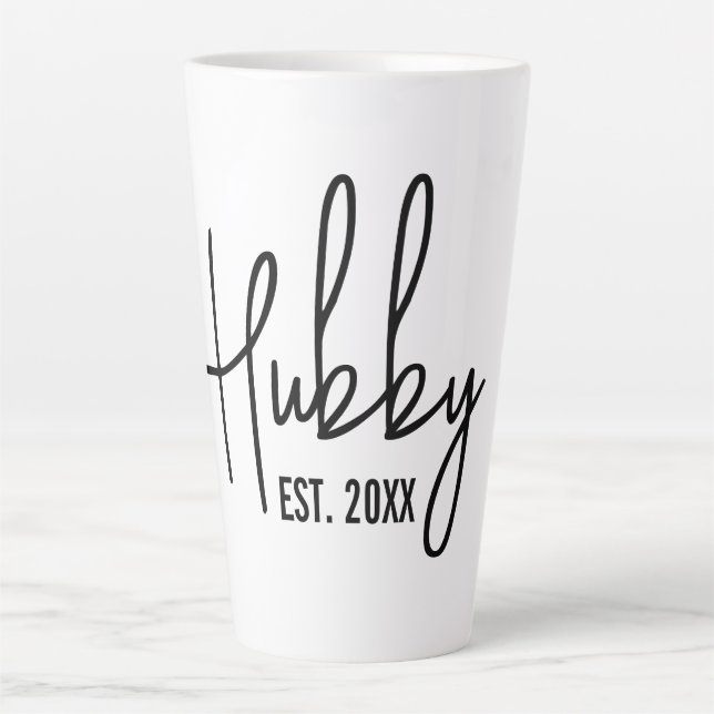 Café Latte Hubby & Wifey - caneca de latino de ano estabeleci (Frente)