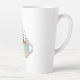 Café Latte Ilustração de Panda Kawaii Fofo em Caneca de Chá