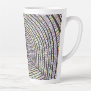 Café Latte Kian   Caneca de Arte Abstrata Desenhada à Mão
