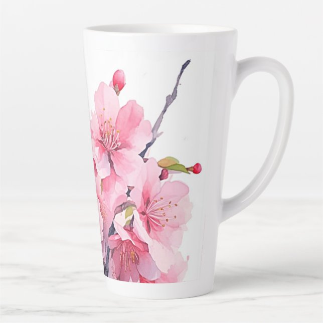 Café Latte Lindo taberna de cereja Lata de caneca (Direita)