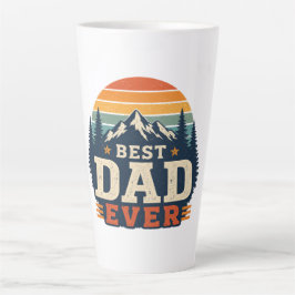 Café Latte Melhor Pai de Todos Caneca Montanha Pôr do Sol Ret