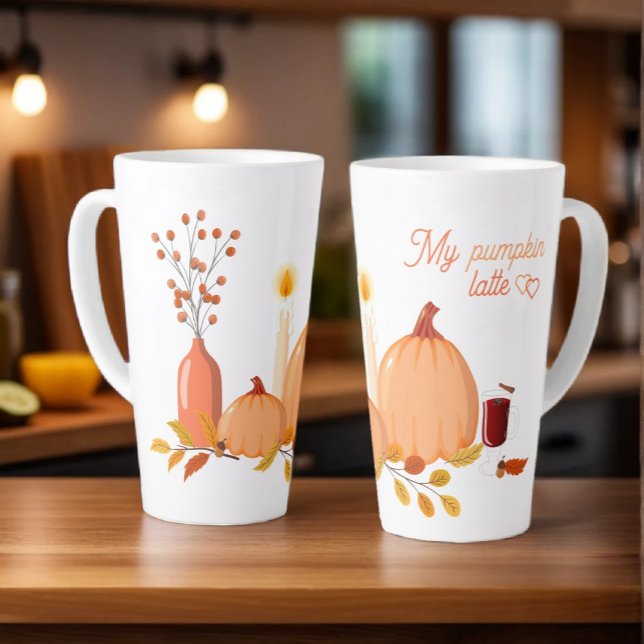 Café Latte Minha Trava De Abóbora - Grande Caneca De Ação De  (Criador carregado)