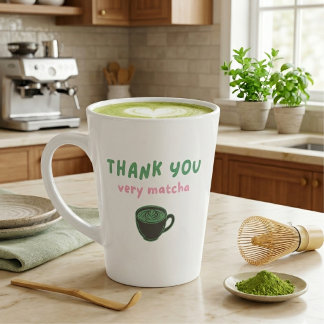 Café Latte Muito Obrigado Matcha | Caneca Divertida de Matcha