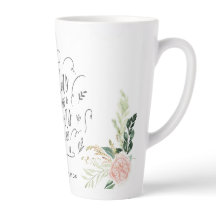 Obrigado floral cor-de-rosa, sua caneca latina de