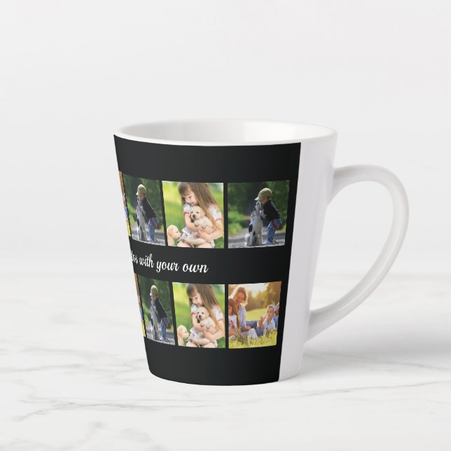 Café Latte Personalizar a colagem de fotos e a caneca latina  (Direita)