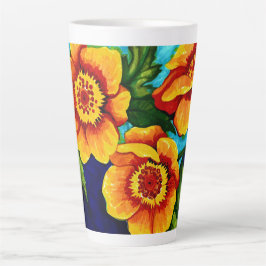Café Latte Poppies para caneca gigante de energia