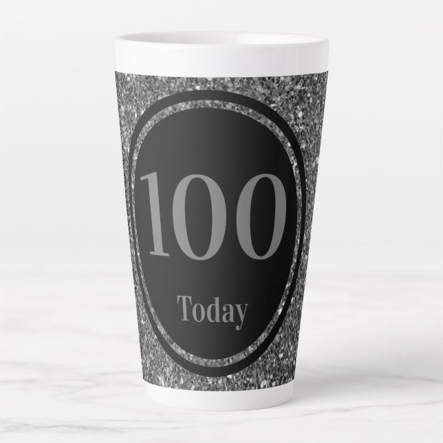 Café Latte presente de caneca de aniversário especial 100º di (Frente)