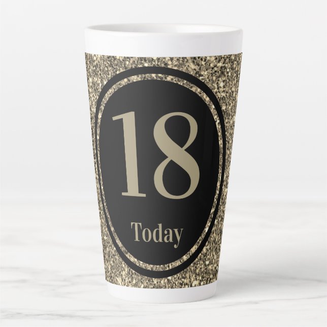 Café Latte presente de caneca de aniversário especial 18 de n (Frente)