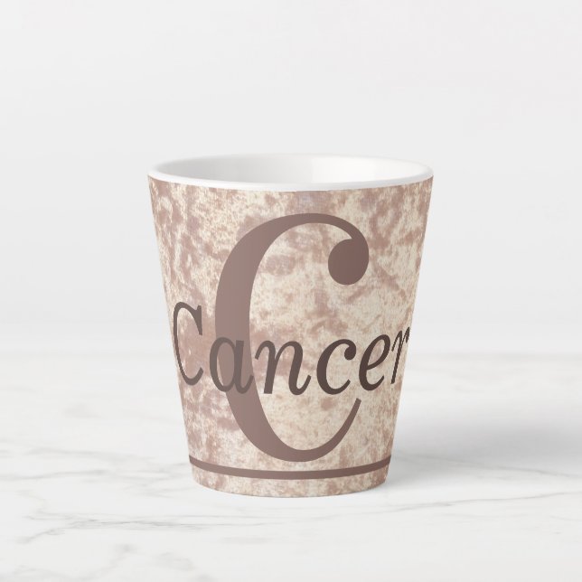 Café Latte Presente especial para caneca com sinal de cancer  (Frente)