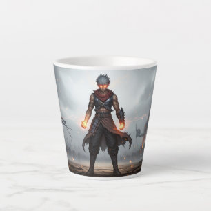 Café Latte Punhos Brilhantes   Caneca de Guerreiro de Anime S