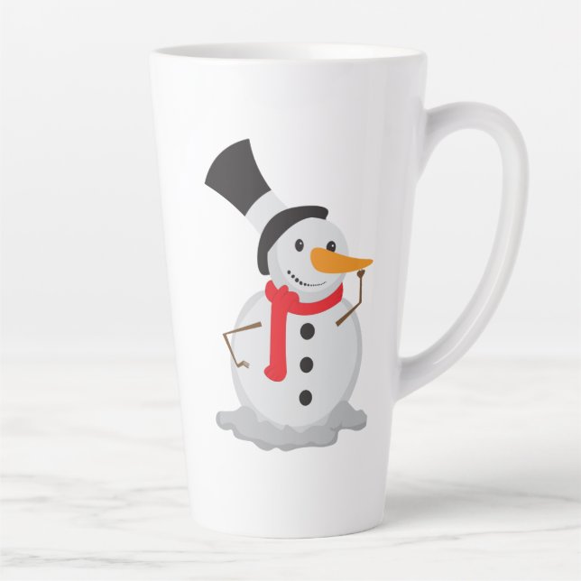 Café Latte Snowman Nose Toque na Caneca de Natal! (Direita)