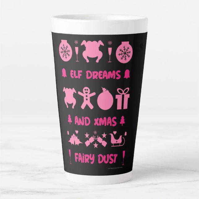 Café Latte Suéter de festas de Natal feio, grande caneca de c (Frente)