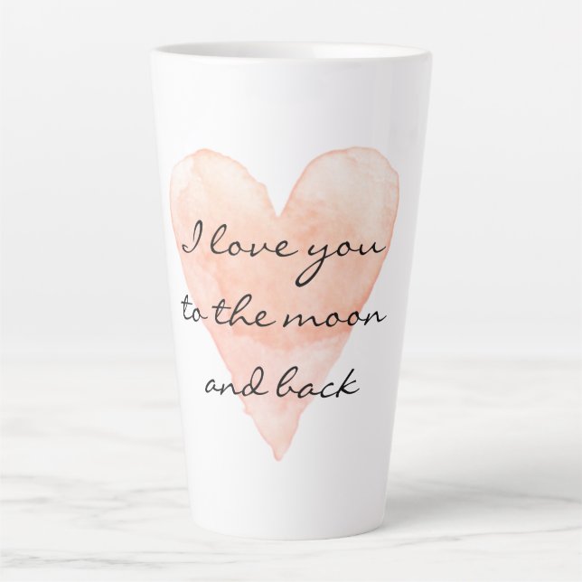 Café Latte Um presente de caneca dia de os namorados - Amo-te (Frente)
