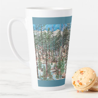 Café Latte Uma Caneca de Domingo Nevado
