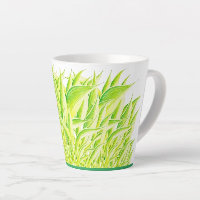 Café Latte Zebra Iris em uma pequena caneca de latão (Ângulo direito)