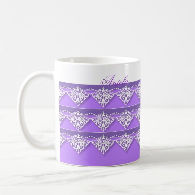 Café Lavanda e caneca de rendas (Esquerda)