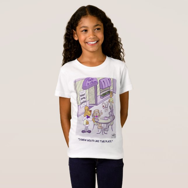 Cafe Le Chien Girls T-Shirt (Frente Completa)