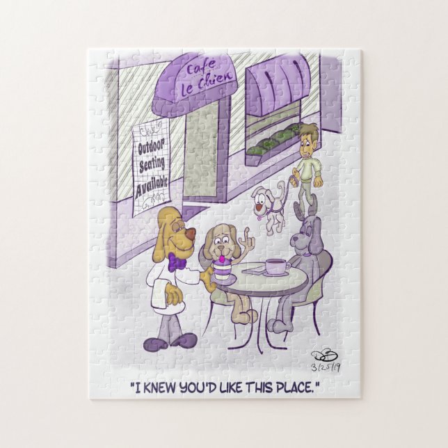 Cafe Le Chien Quebra-cabeça (Vertical)