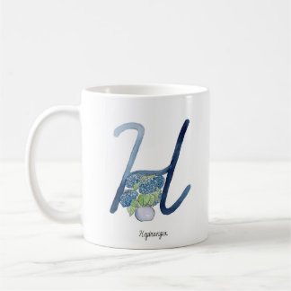 Café Letra "H", caneca de flor aquática