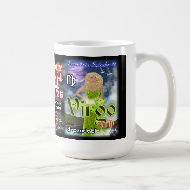 Café Limite do Virgo de Leo, grande caneca da (Direita)