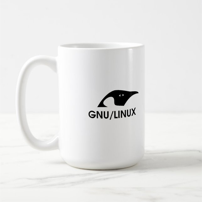 Café Linux "homens reais usa a linha de comando" caneca (Esquerda)