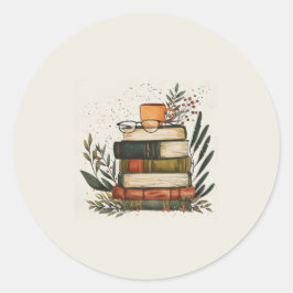 Café Livro Pilha Adesivo