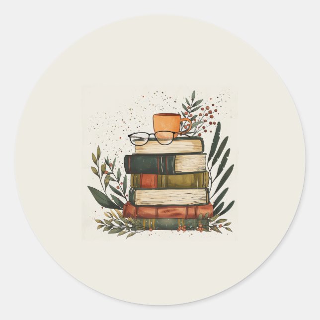 Café Livro Pilha Adesivo (Frente)