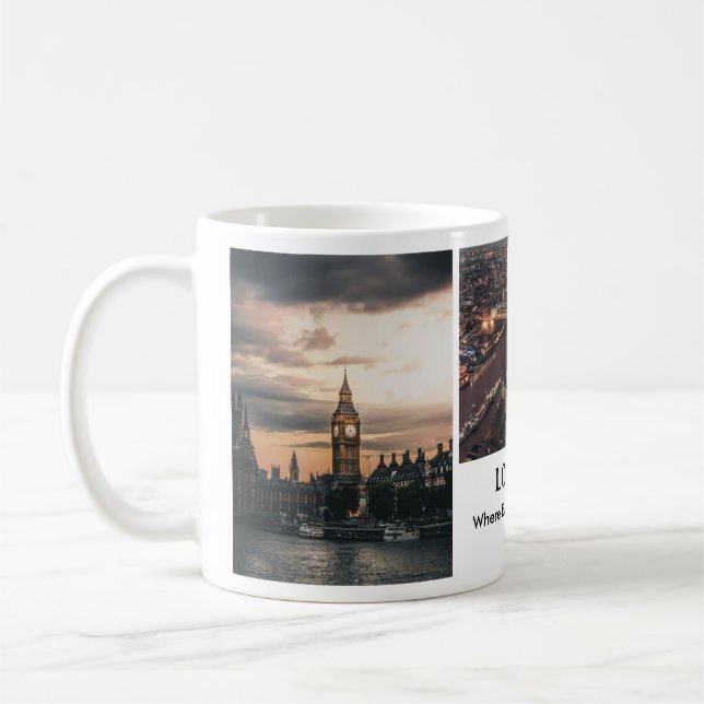 Café LONDRES: Onde Cada Canto Conta uma Caneca de Foto  (Esquerda)