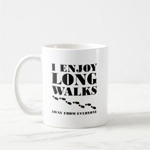 Café Longas Caminhadas Longe de Todos Caneca Divertida