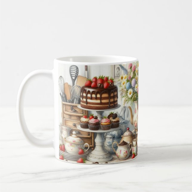 Café Louças de Fazenda com Bule de Chá e Caneca de Cerâ (Esquerda)