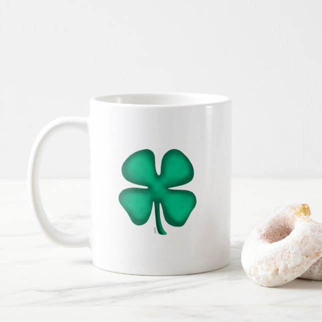 Café Lucky 4 Pêr - caneca de Clover irlandesa (Com Donut)
