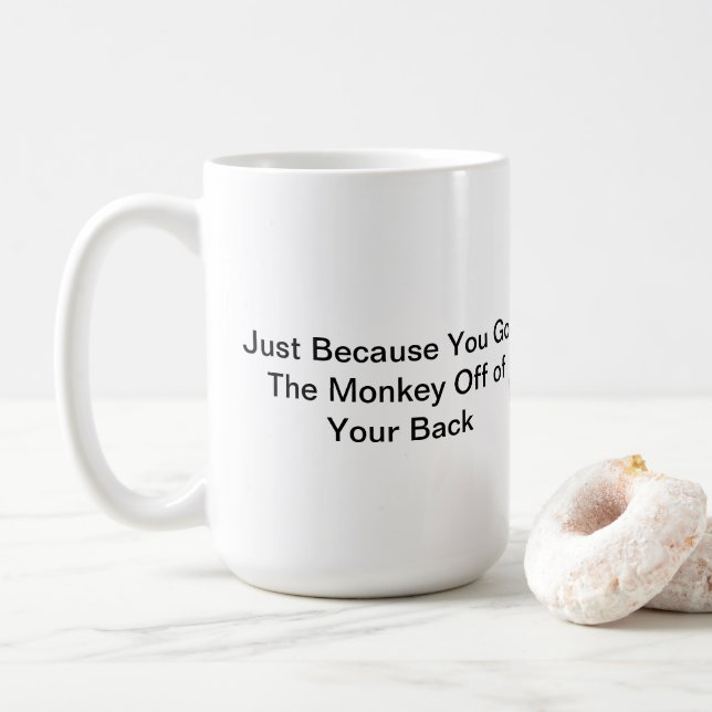 Café Macaco fora de sua caneca traseira (Com Donut)