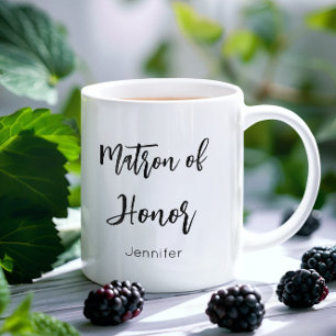 Café Madrinha de Honra Caneca de Casamento Preta e Bran