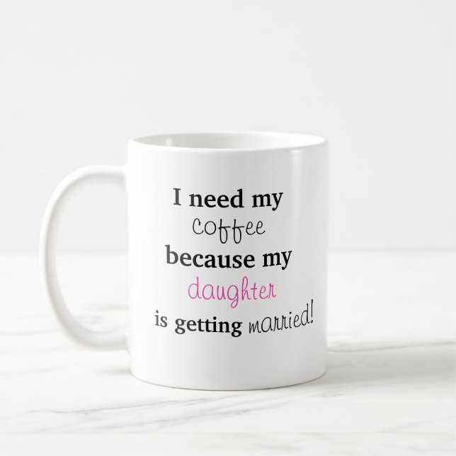 Café Mãe do presente da noiva - caneca de café/copo (Esquerda)