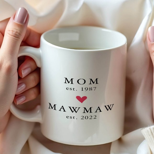 Café Mãe Moderna | Mawmaw Ano de Fundação. Caneca de Ca (Criador carregado)